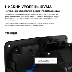 TOSSEN HSG 1310 MB (Midnight) - cушилка для рук электрическая - фото 22687